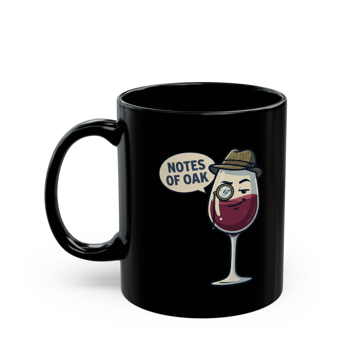 "I Pretend To Understand Wine" Black Ceramic Mug — Graphic