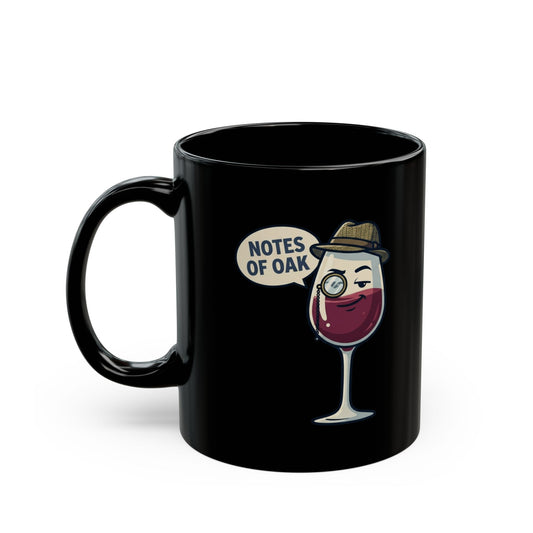 "I Pretend To Understand Wine" Black Ceramic Mug — Graphic