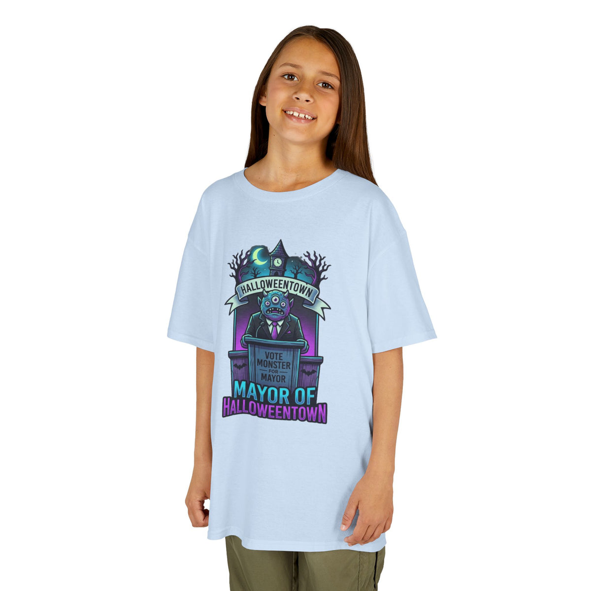 Color: Light Blue | Mayor Of Halloweentown Kids Tee