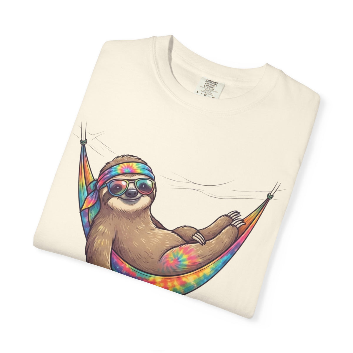 "Hippy Sloth" Unisex Garment-Dyed Tee