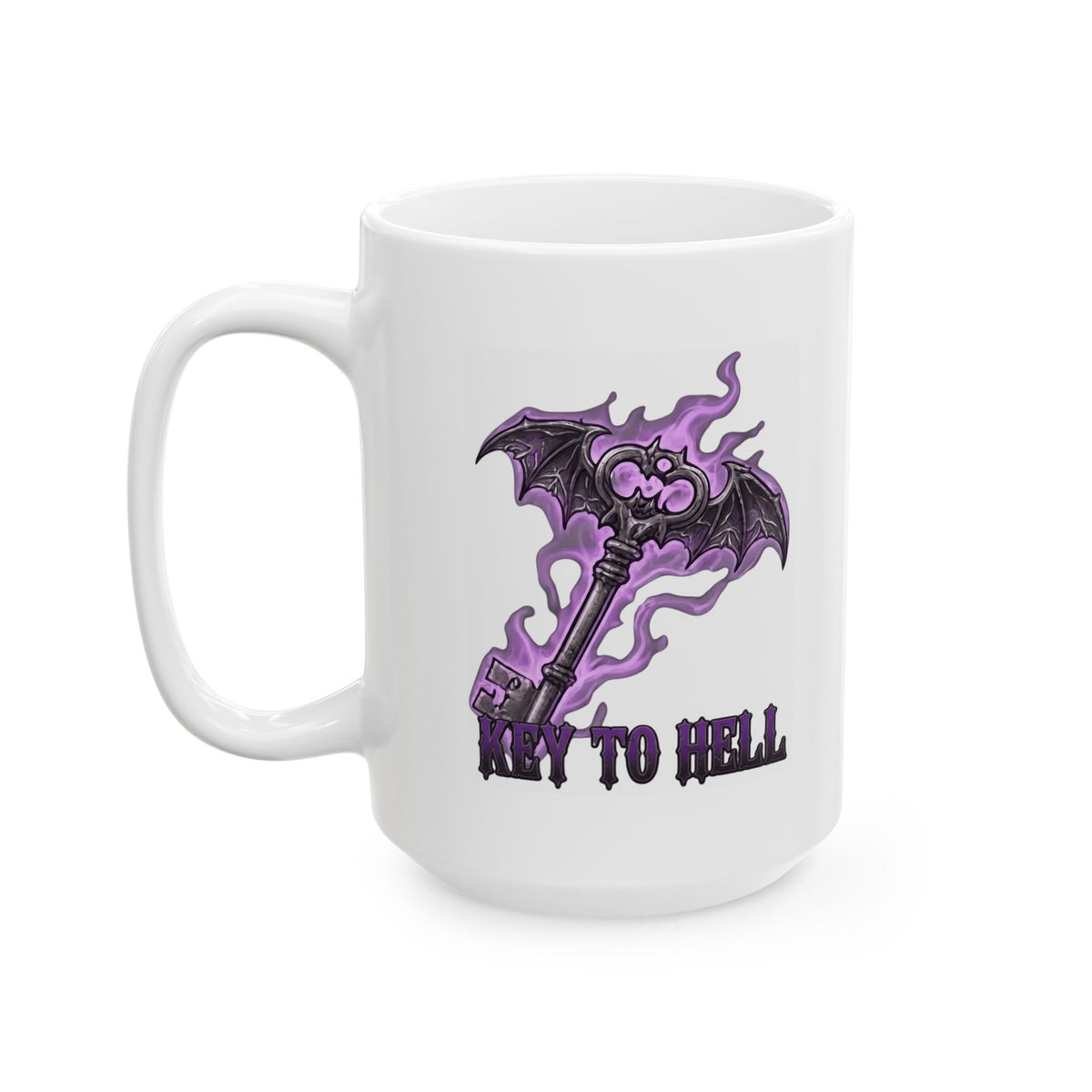 "Skeleton Key" White Ceramic Mug