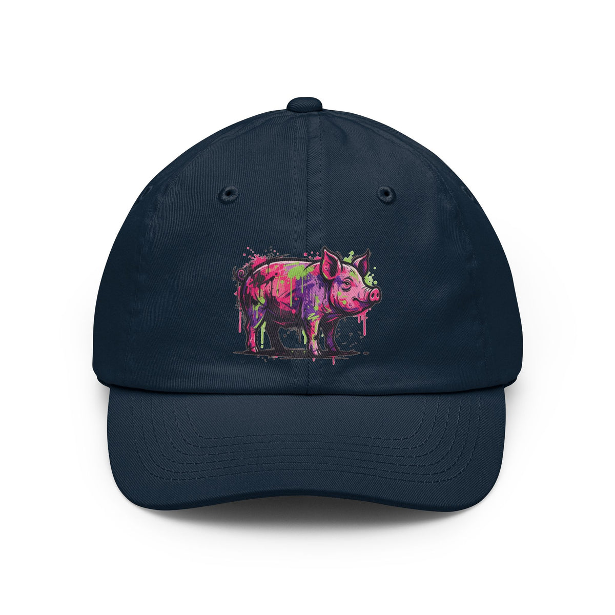 Color: Navy | Barnyard Pig Dad Hat