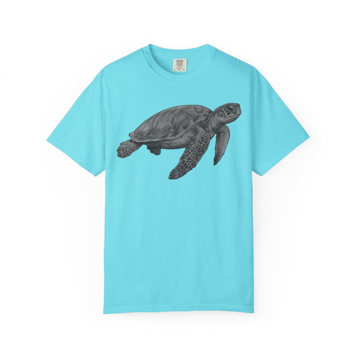 "Pencil Sketch Art Sea Turtle" Unisex Garment-Dyed Tee
