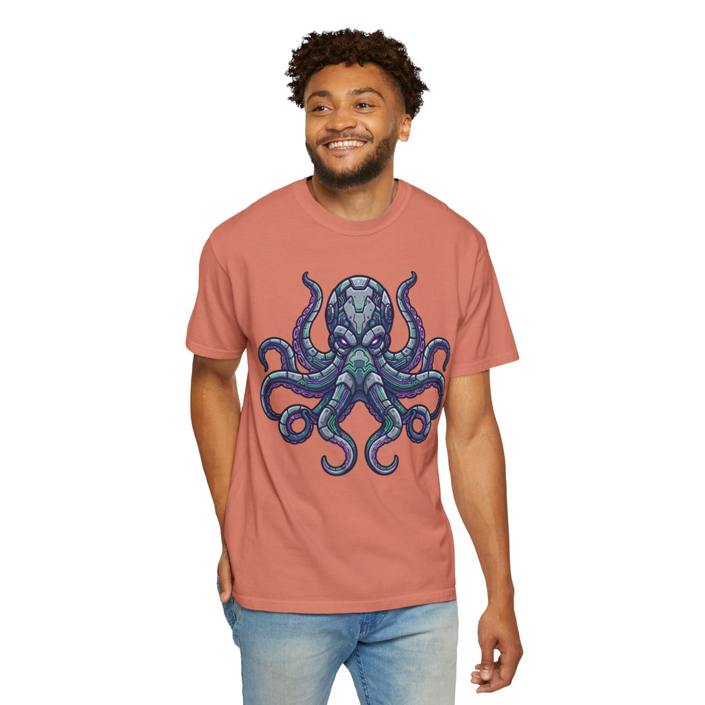 "Cyber Octopus" Unisex Garment-Dyed Tee