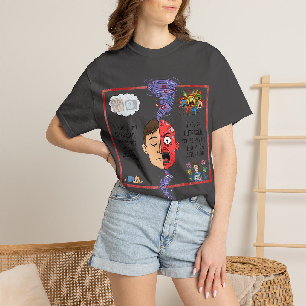 "The Outrage Paradox" Unisex Garment-Dyed T-shirt
