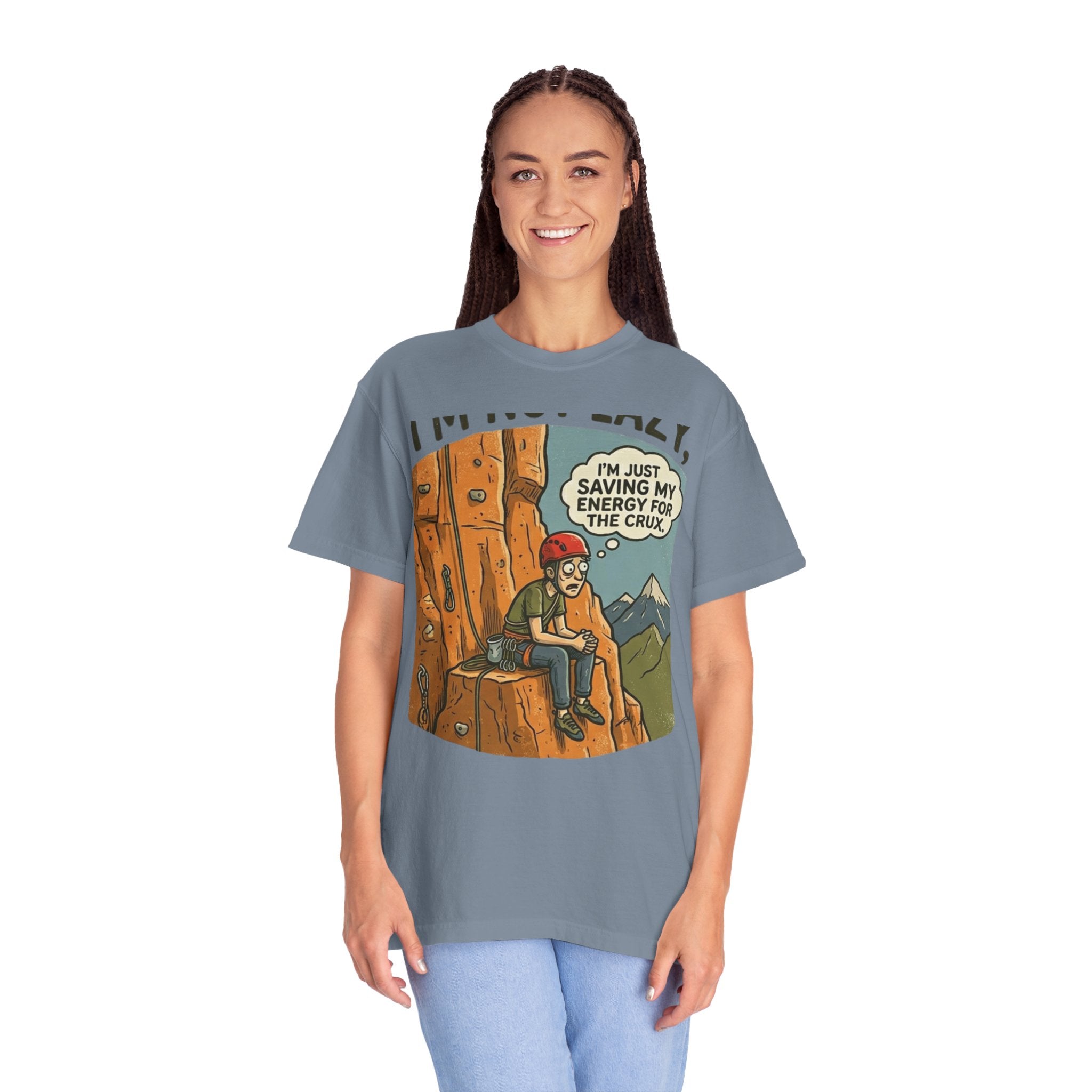 "Saving Energy for the Crux" Unisex Garment-Dyed Tee