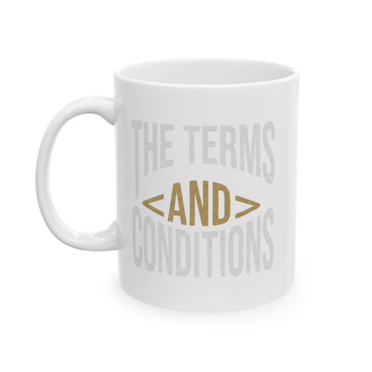 "Terms and Conditions" White Ceramic Mug — Graphic