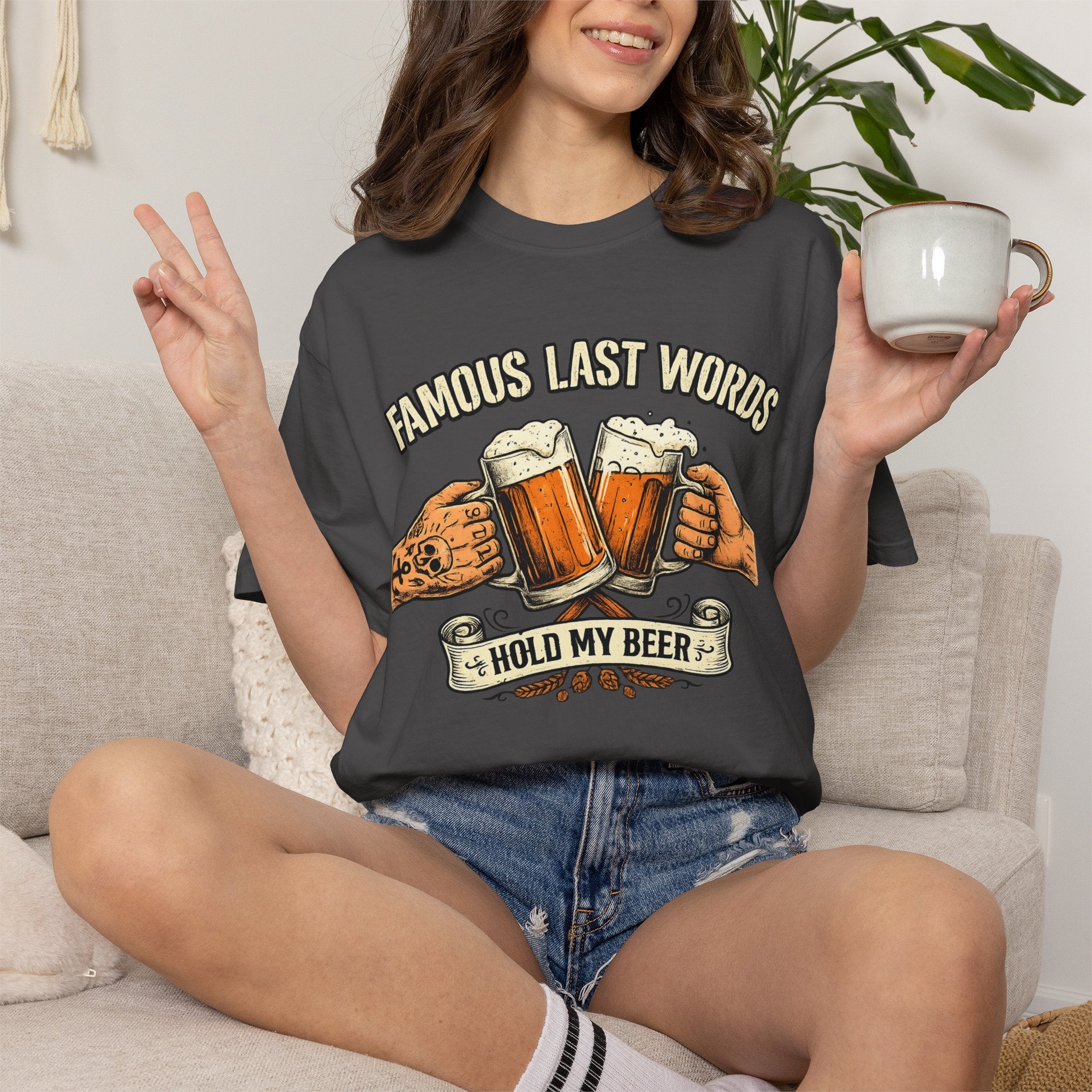 "Famous Last Words" Unisex Garment-Dyed Tee
