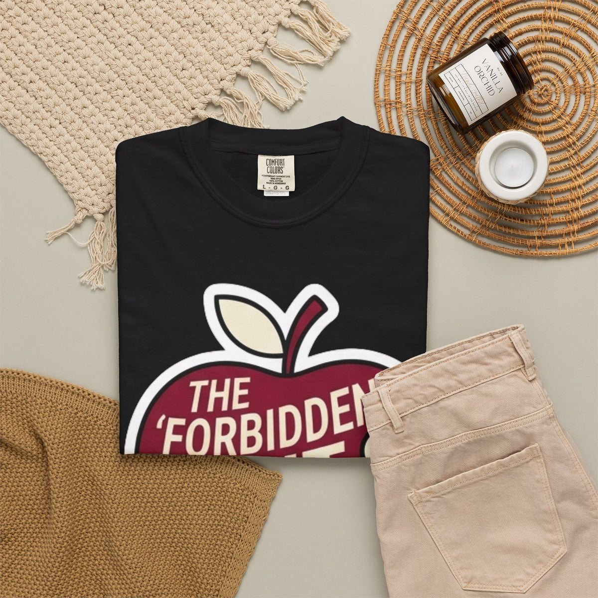 "Good Book Series Forbidden Fruit Tasted Better" Unisex Garment-Dyed Tee