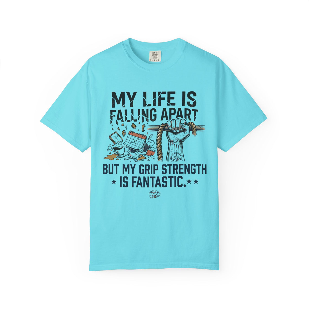 Color: Lagoon Blue | My Life is Falling Apart Unisex Garment-Dyed Tee