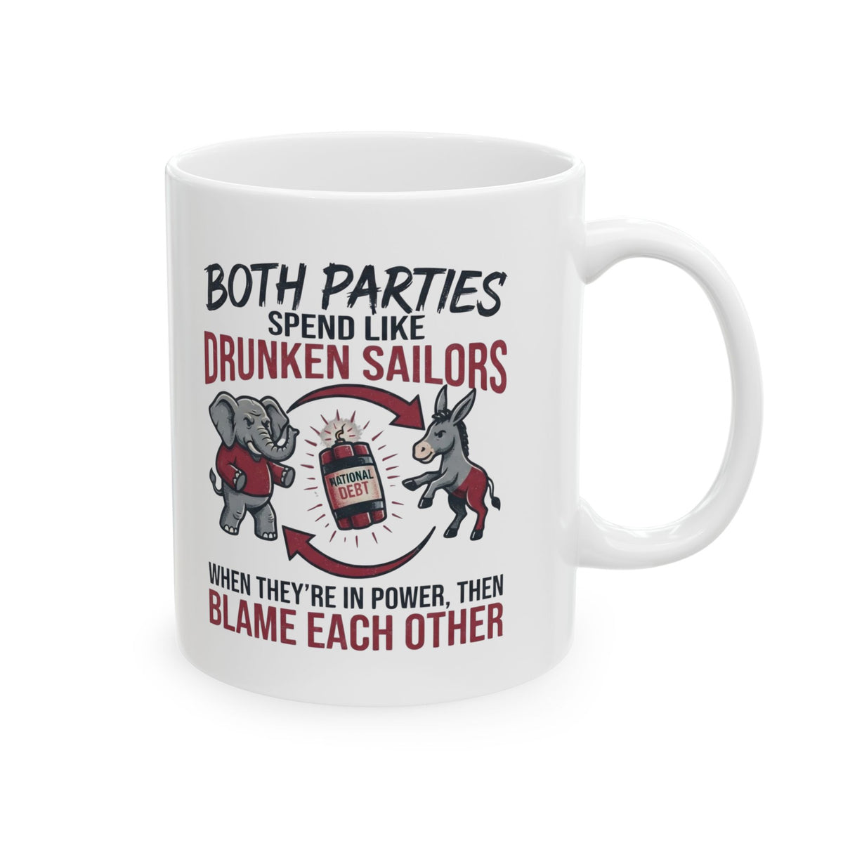 "Protest Series - Audit The Spending" White Ceramic Mug