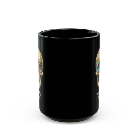 "Bad to the Bone Marrow" Black Ceramic Mug — Graphic