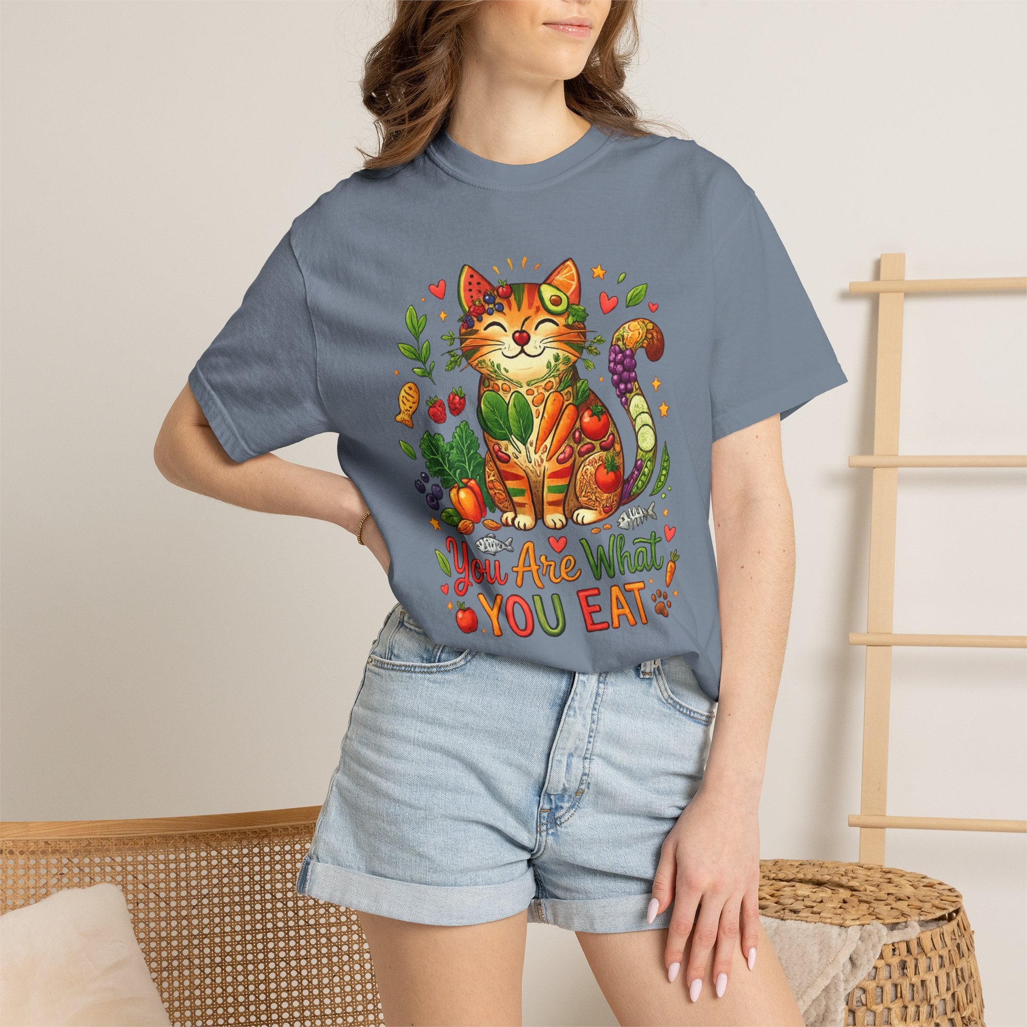 "You Are What You Eat - Cat 2" Unisex Garment-Dyed T-shirt
