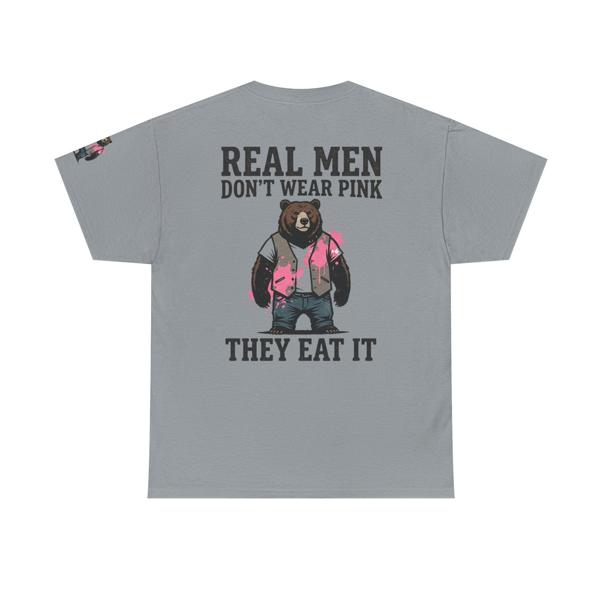 Color: Gravel | Real Men Eat Pink Premium Graphic Tee