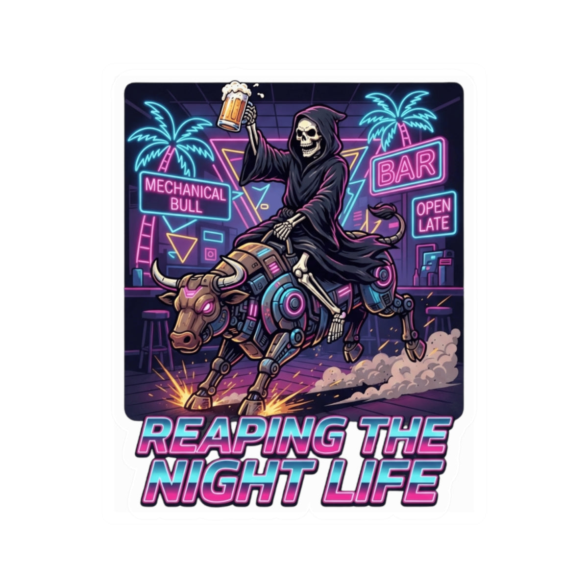 "Reaping the Night Life" Sticker — Main