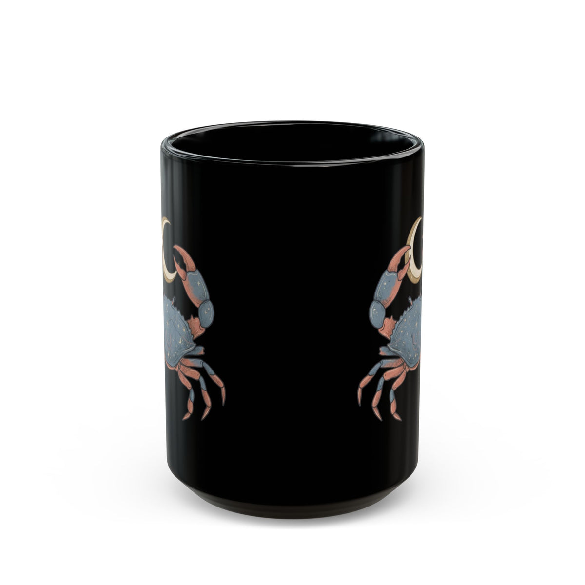 "Cancer The Moon Child Crab" Black Ceramic Mug — Graphic