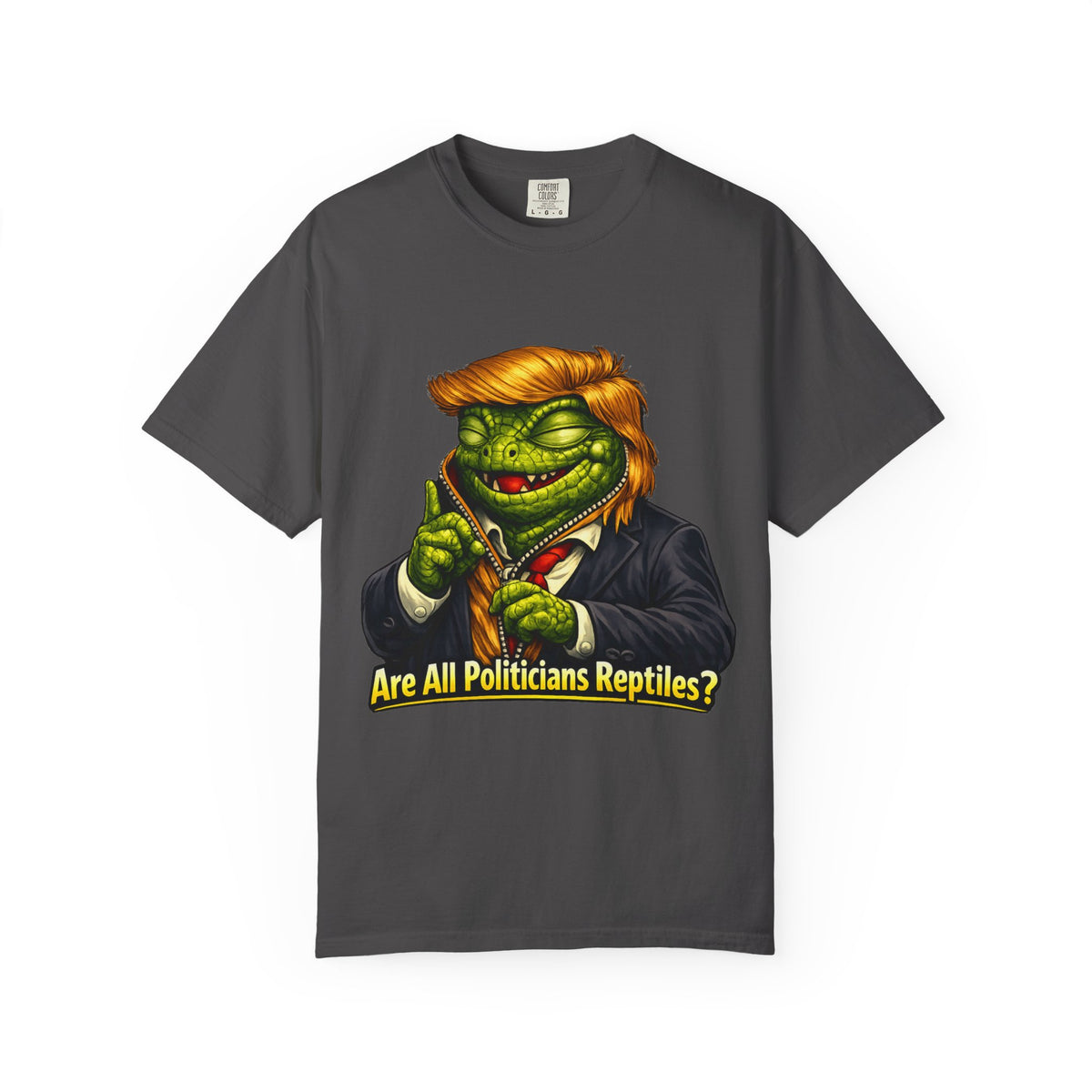 Color: Graphite | Reptilian Congress Committee | Garment-Dyed Tee — AttitudeShirts