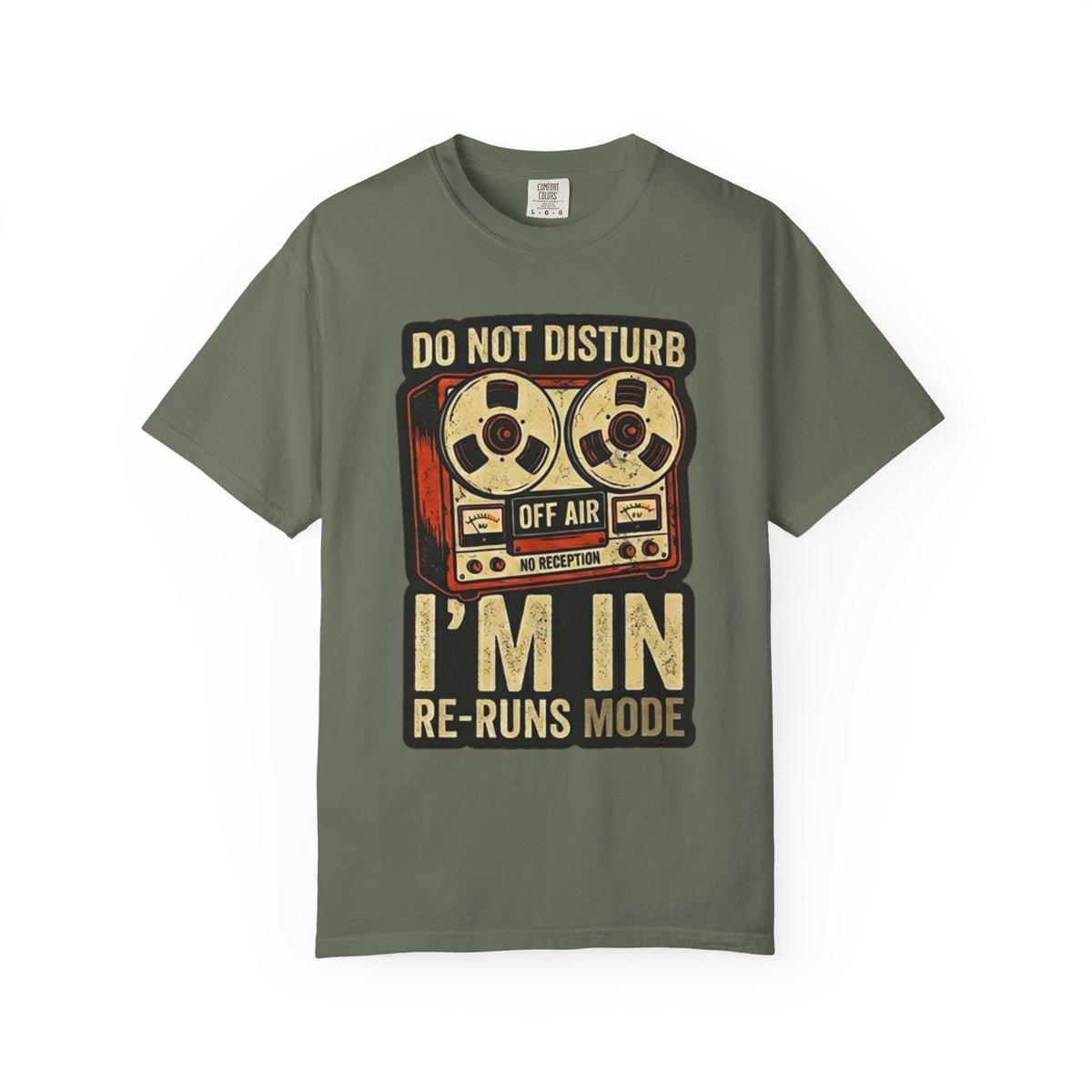 Color: Moss | Reruns Mode Unisex Garment-Dyed Tee