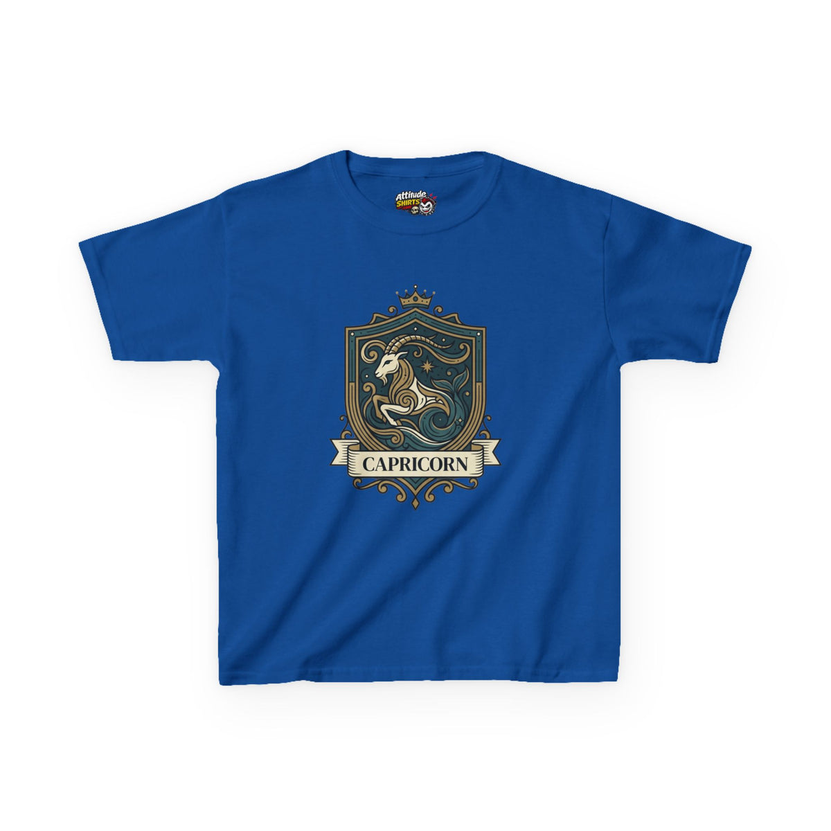 "Capricorn- The Sea-Goat Crest" Kids Tee