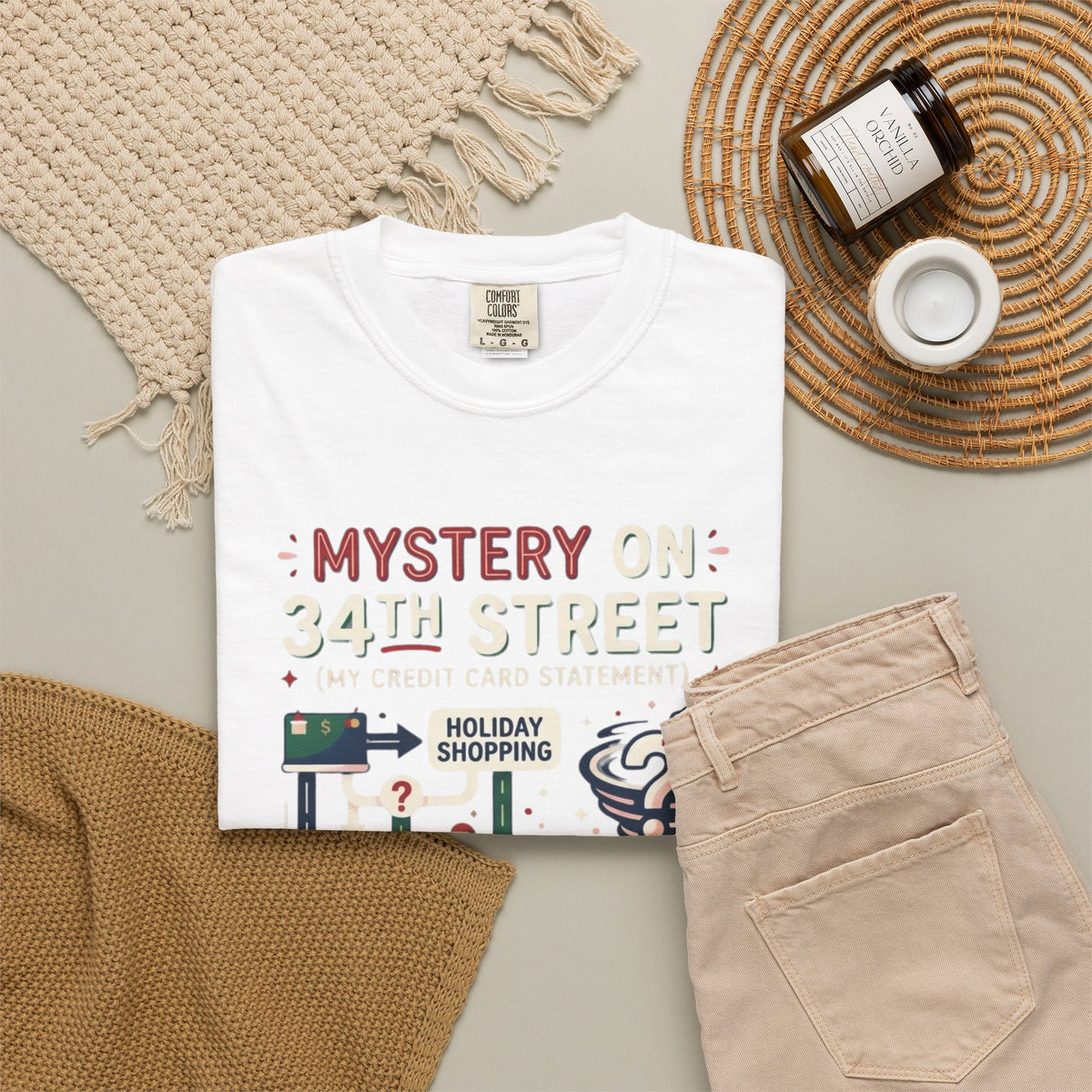 "Mystery On 34th Street" Unisex Garment-Dyed Tee