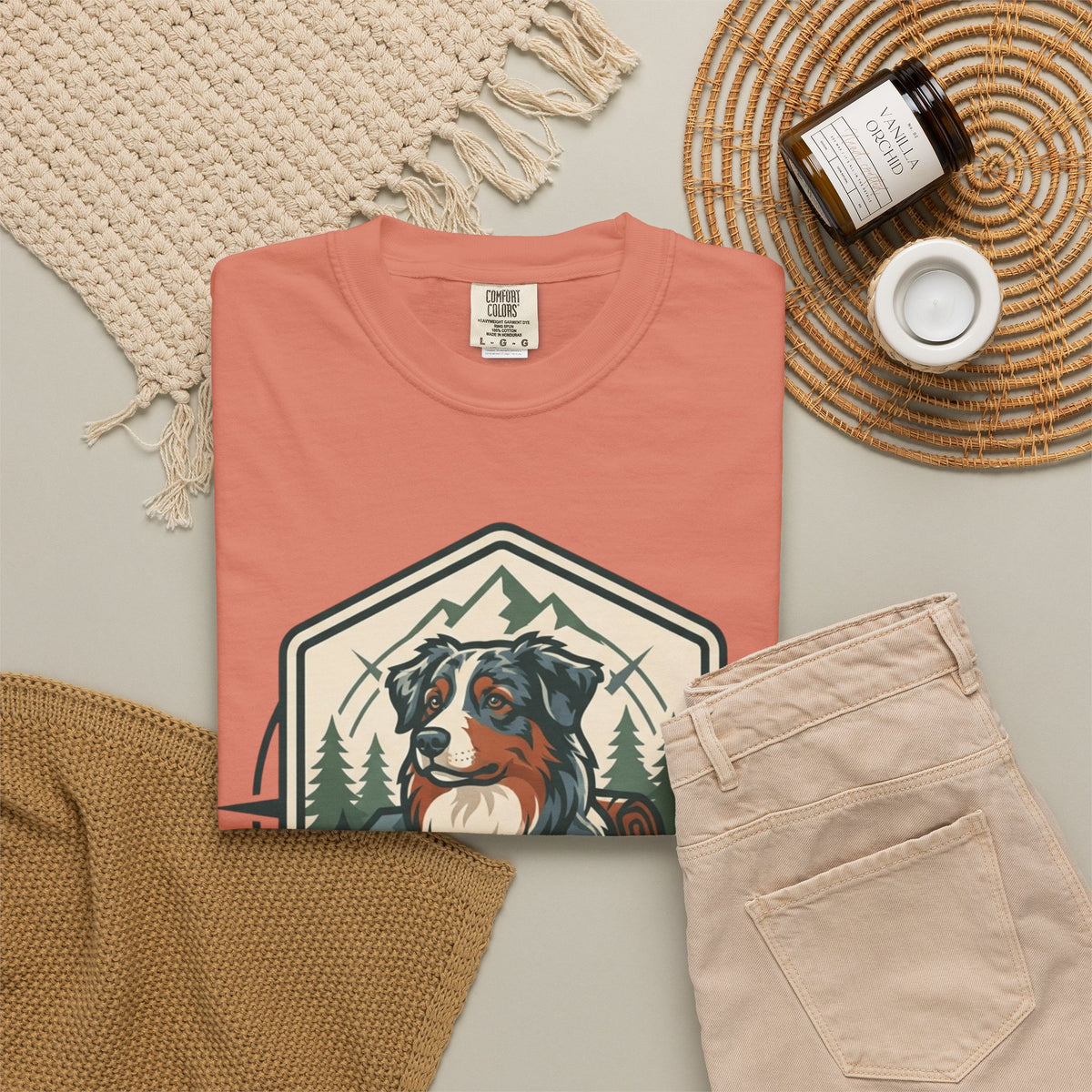 "Australian Sheperd" Unisex Garment-Dyed Tee