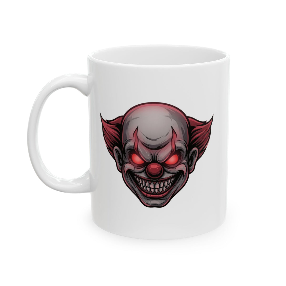 "Clown Play" White Ceramic Mug — Graphic