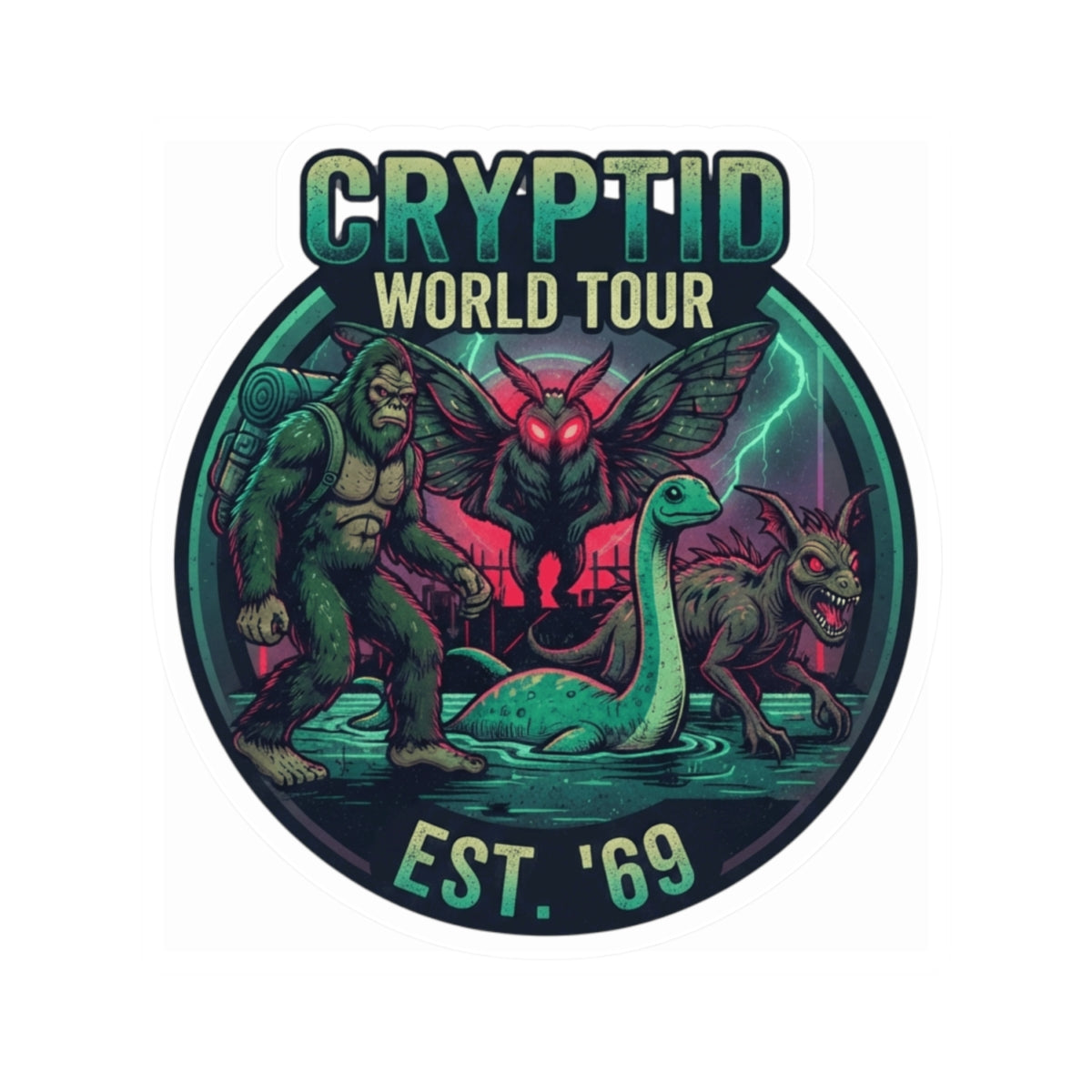 "Puzizia (Global-Cryptid Mashup) Cryptid World Tour" Sticker
