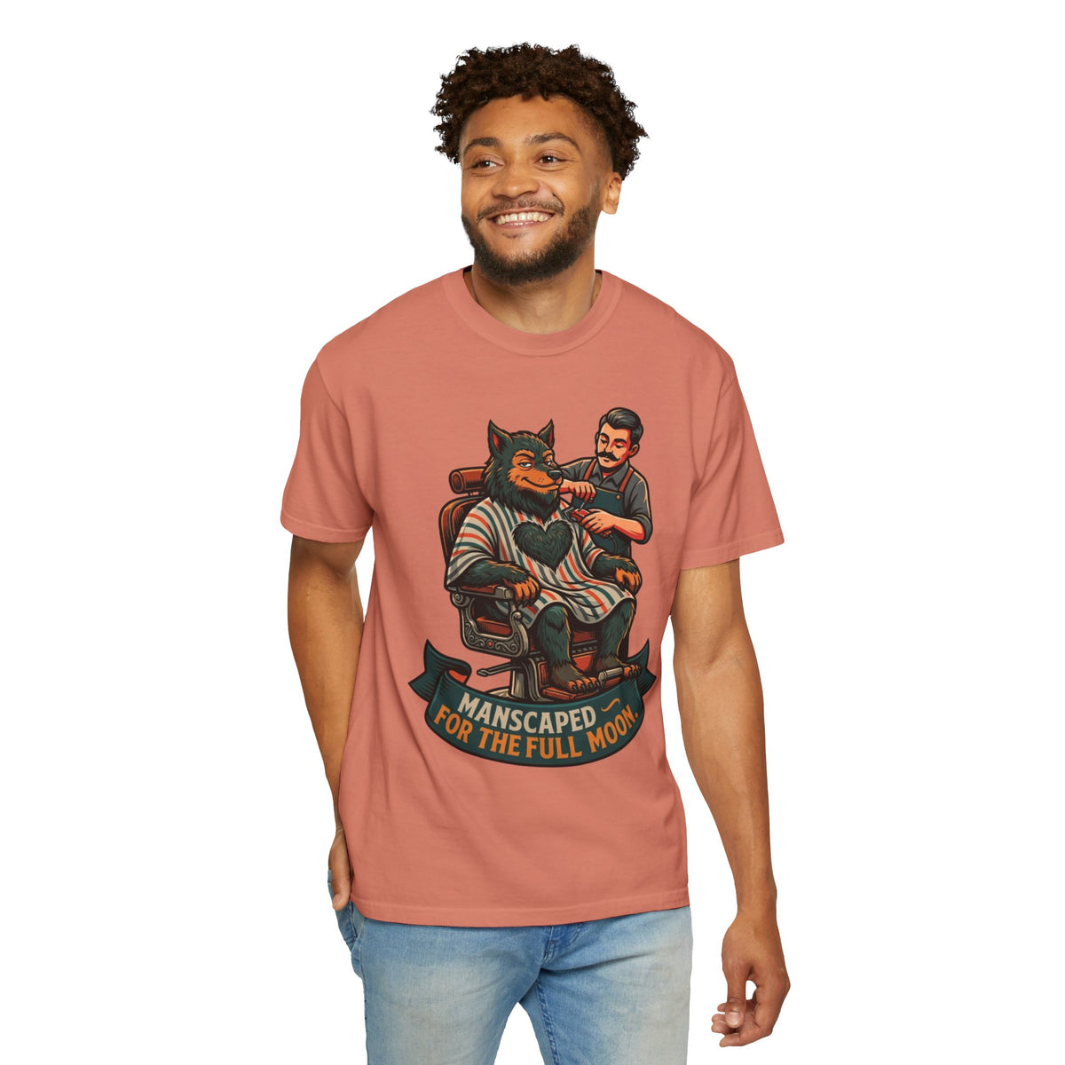 Color: Terracotta | Manscaped for the Full Moon Unisex Garment-Dyed Tee