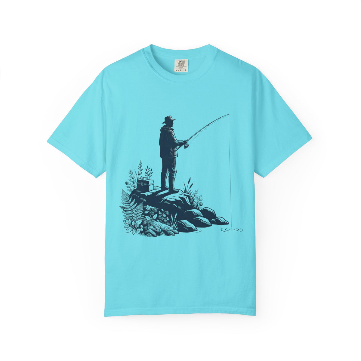 Color: Lagoon Blue | Fishing Unisex Garment-Dyed Tee