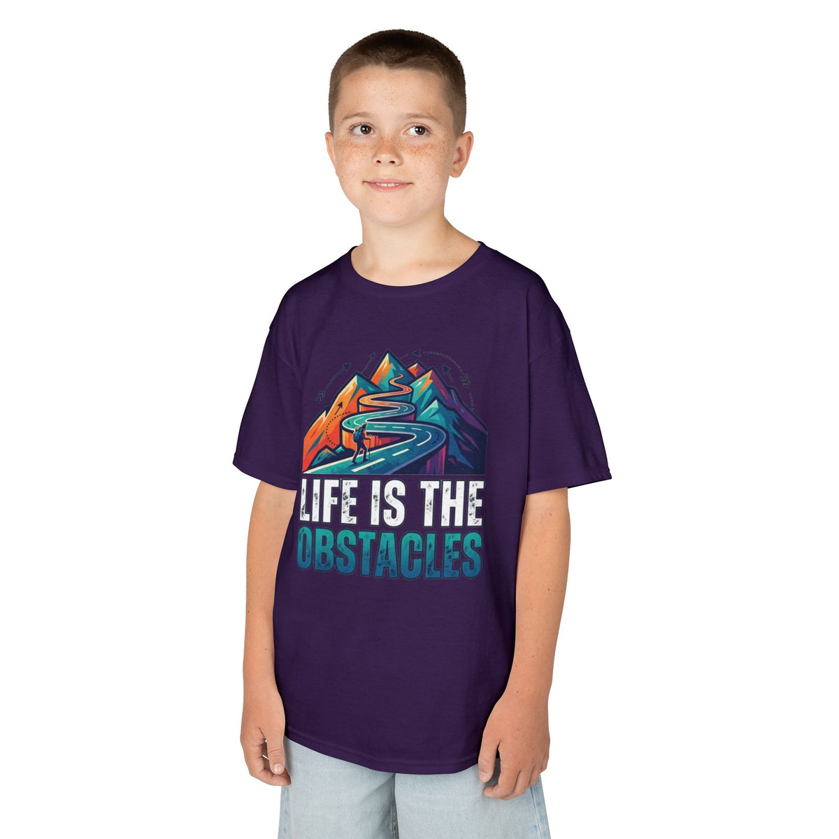 Color: Purple | Life Is The Obstacles Kids Tee