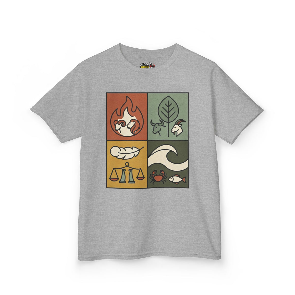 "Four Elements- Fire, Earth, Air, Water" Kids Tee