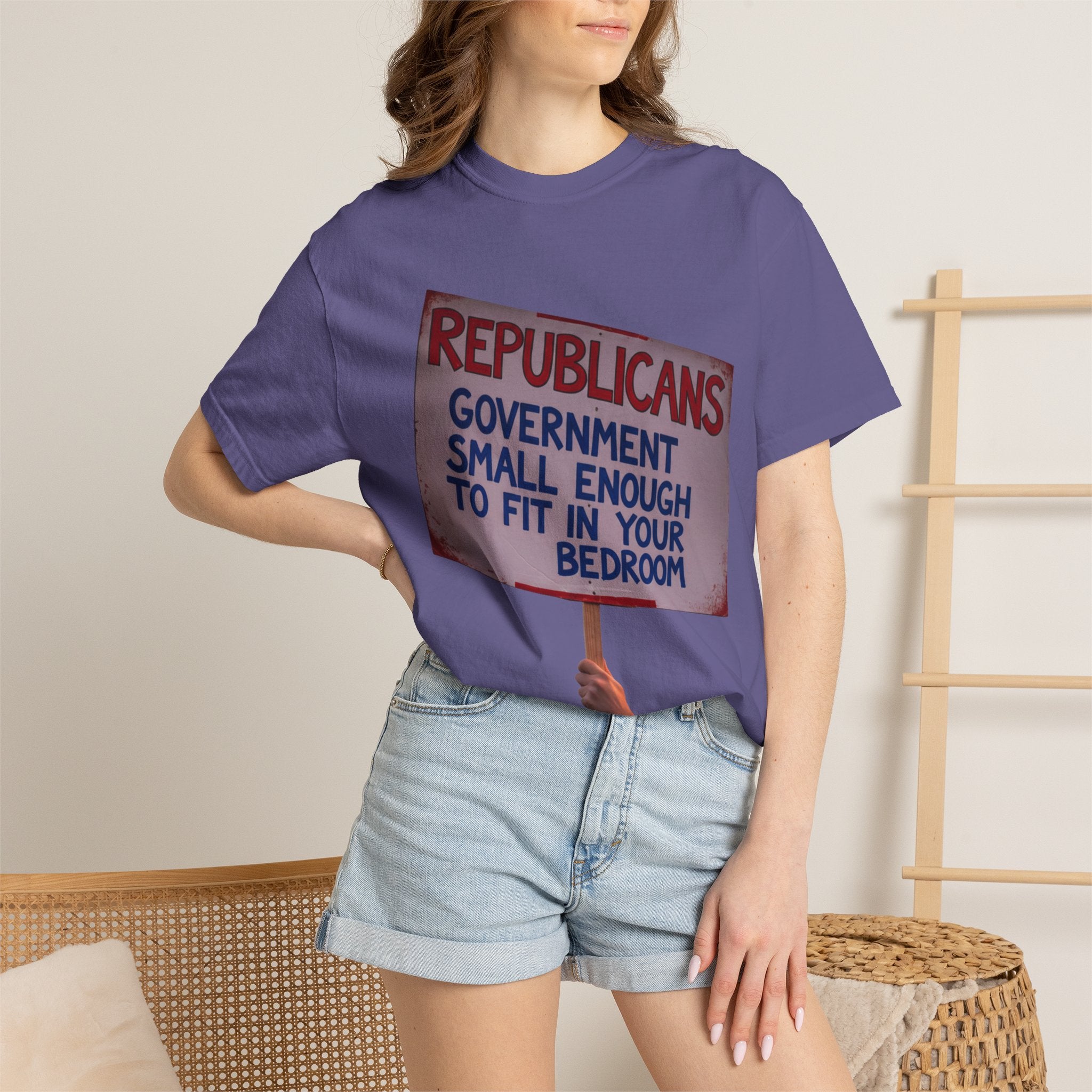 "Small Government (In All the Wrong Places)" Unisex Garment-Dyed T-shirt