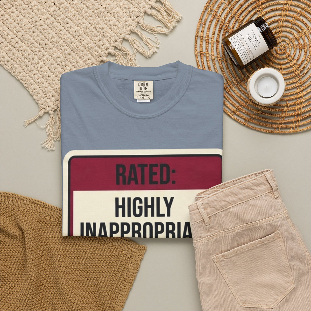 Good Book Series Highly Inappropriate Unisex Garment-Dyed Tee