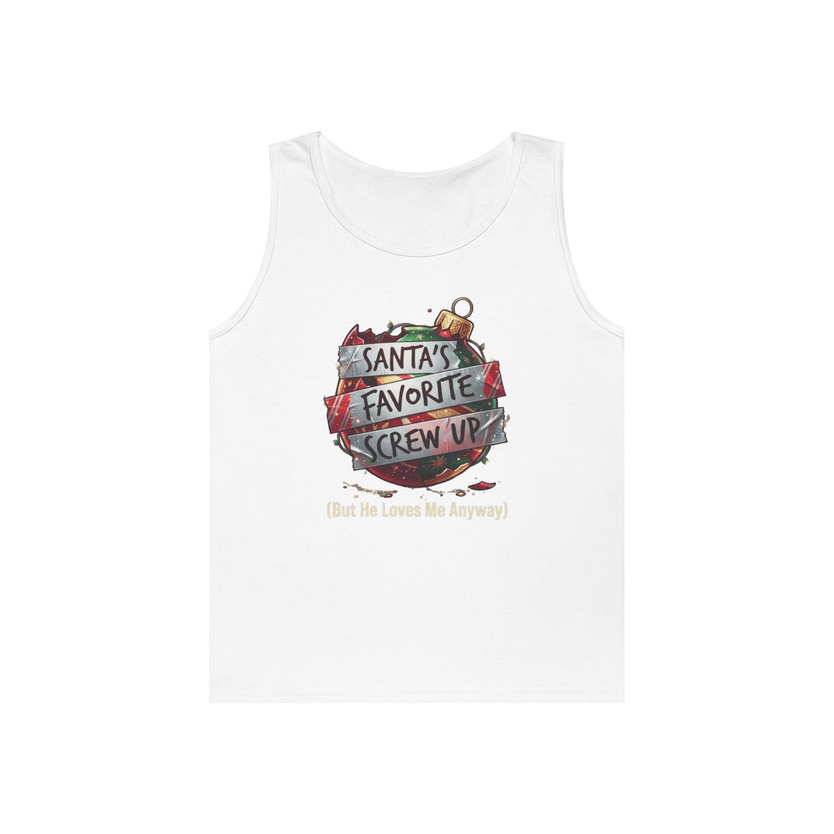 Color: White | Santa's Favorite Screw Up Tank Top