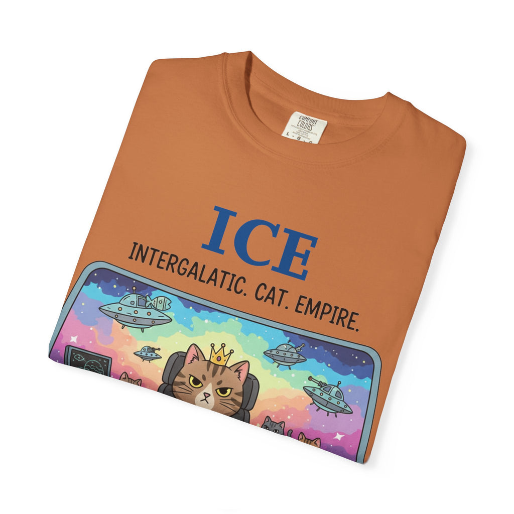 "ICE (Intergalactic Cat Empire)" Unisex Garment-Dyed T-shirt
