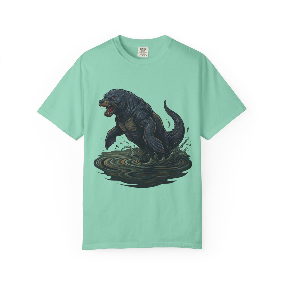 Color: Island Reef | Bunyip (Australian Aboriginal Mythology) Unisex Garment-Dyed Tee