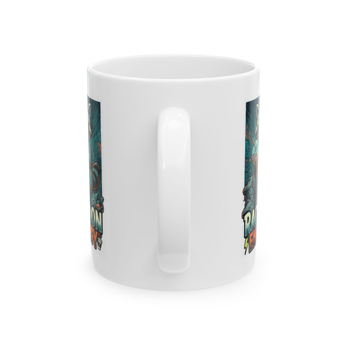 "Raccoon Energy" White Ceramic Mug