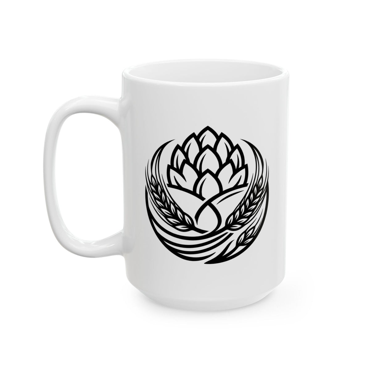"The Beer Always Wins" White Ceramic Mug — Graphic