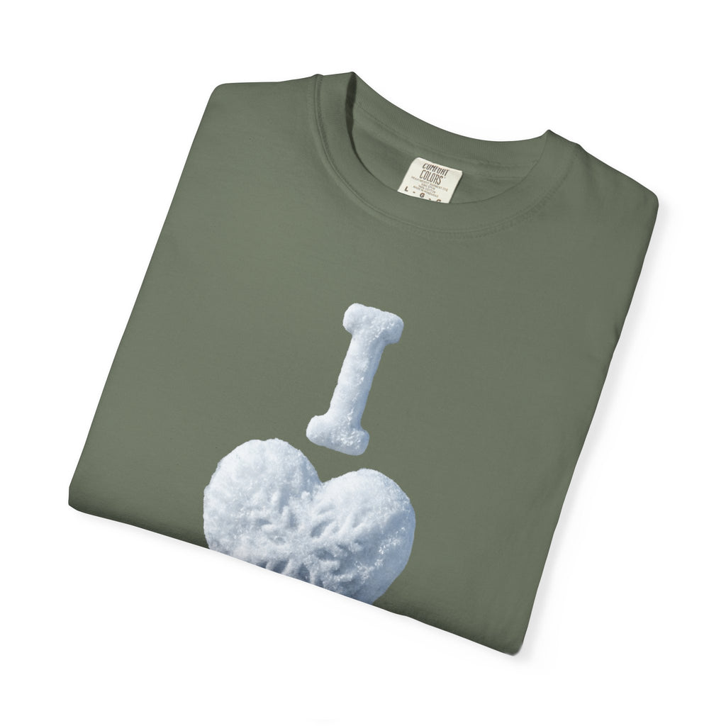 "I Love Snow" Unisex Garment-Dyed T-shirt
