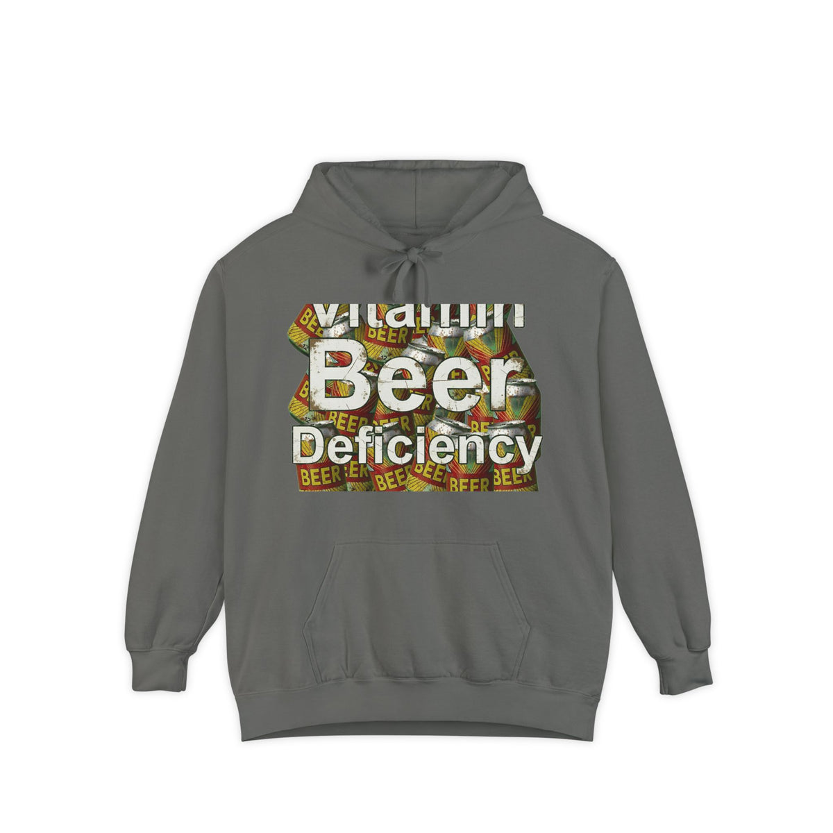 Color: Grey | Vitamin Beer: My Daily Dose | Garment-Dyed Hoodie — AttitudeShirts