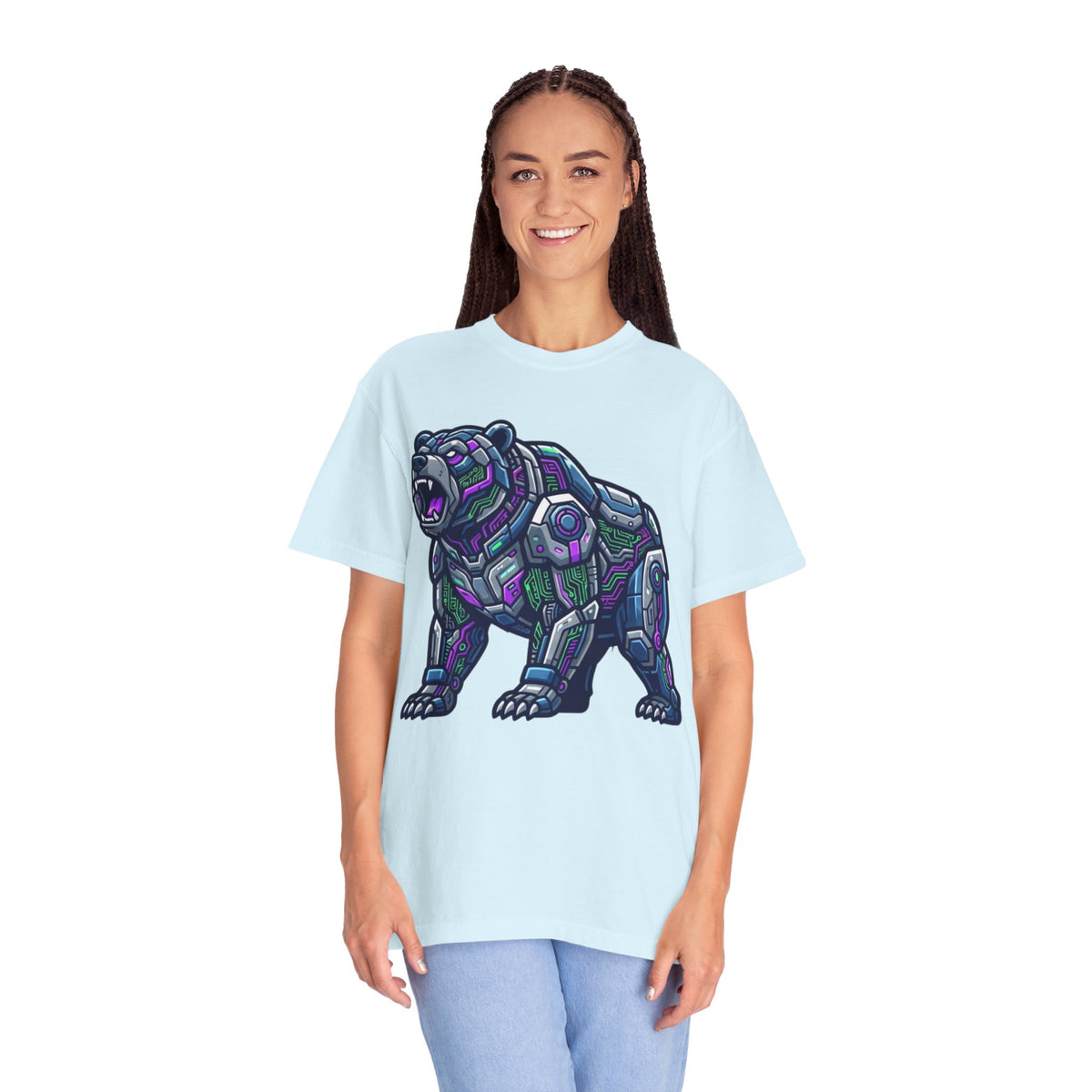 Color: Chambray | Cyber Bear Unisex Garment-Dyed Tee