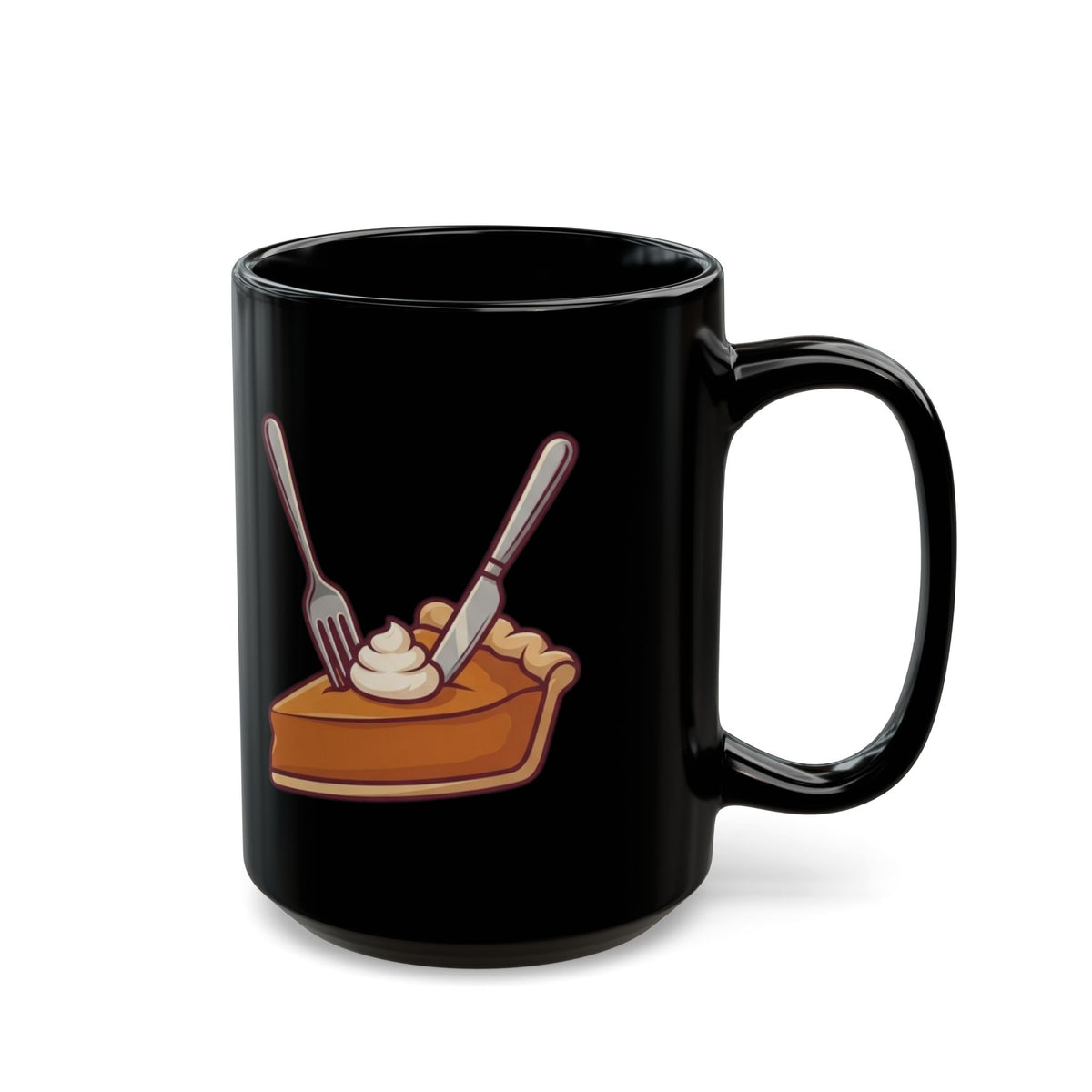 "Life Is Short - Eat" Black Ceramic Mug — Graphic