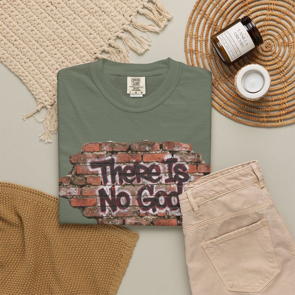 "There is No God" Unisex Garment-Dyed Tee