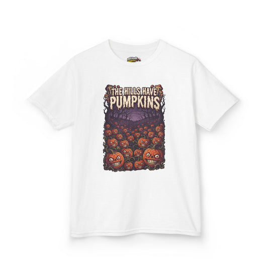 Color: White | The Hills Have Pumpkins Kids Tee