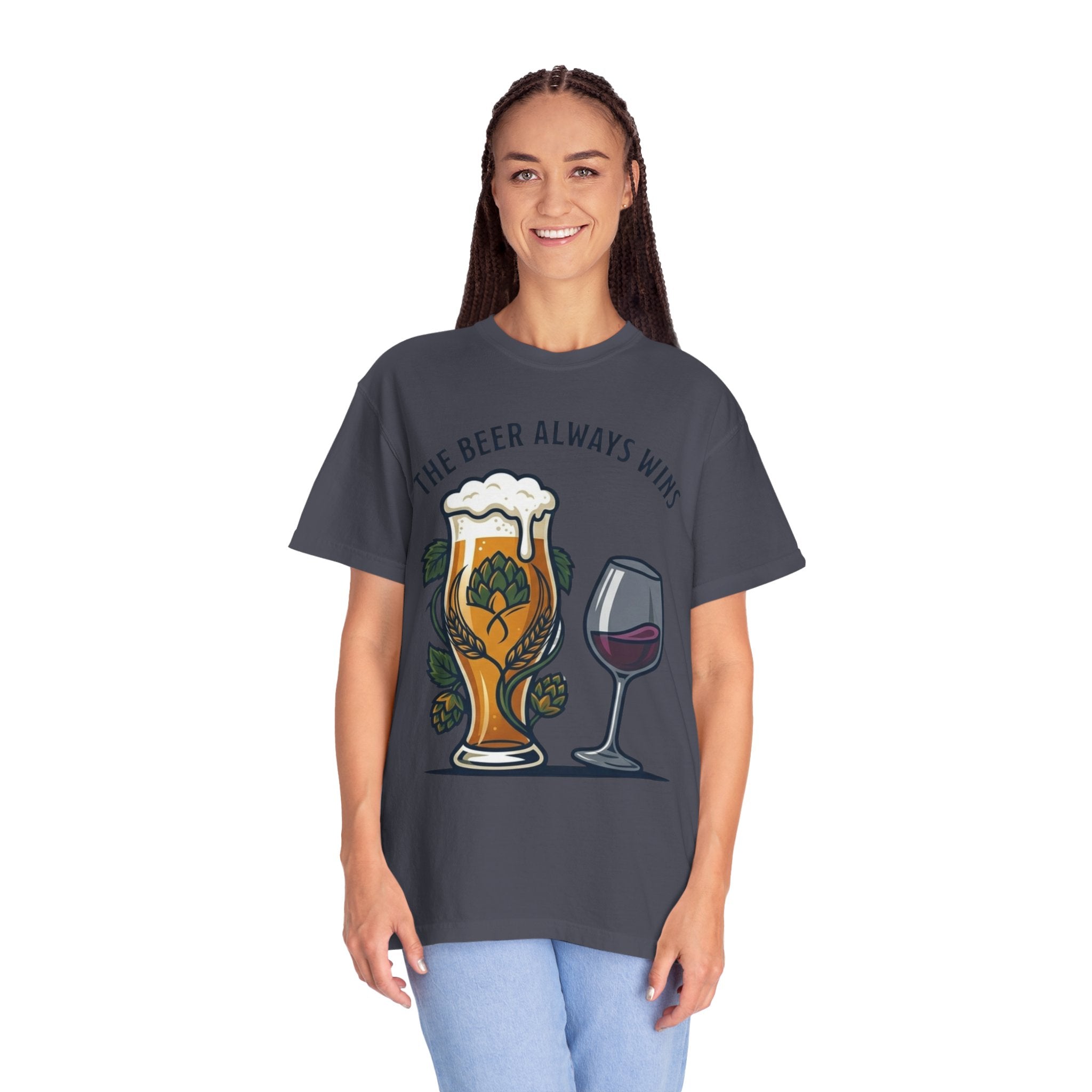 "The Beer Always Wins" Unisex Garment-Dyed Tee