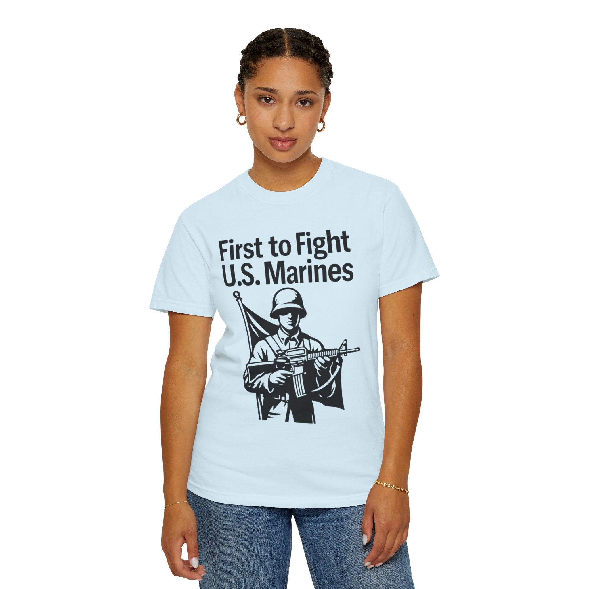 "First to Fight" Unisex Garment-Dyed T-shirt