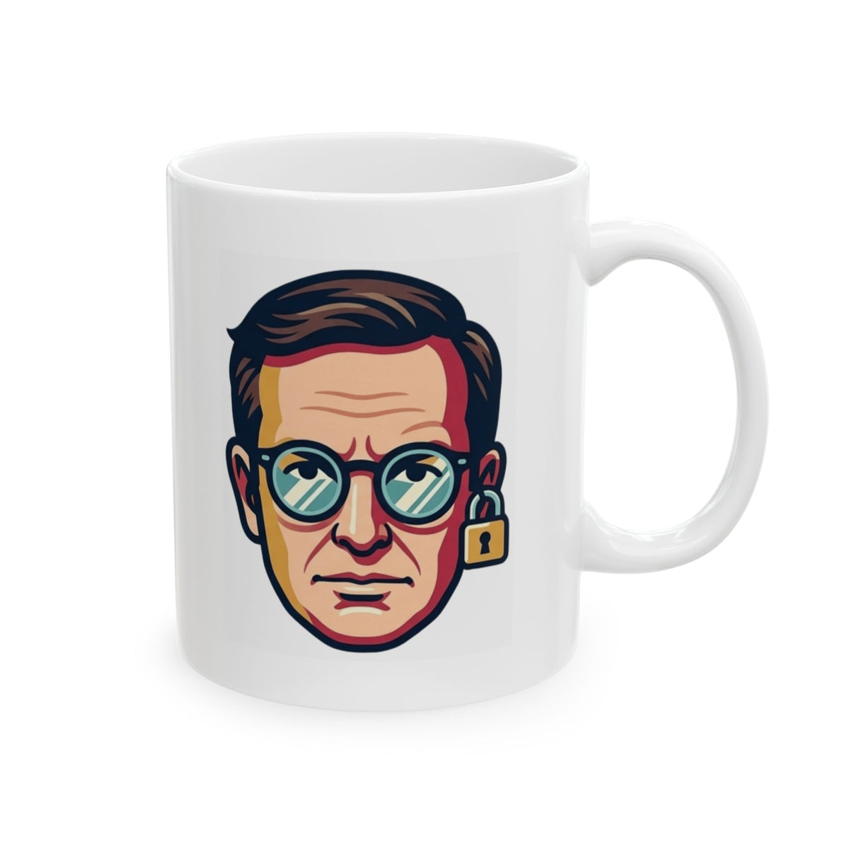 "Pentagon Locks Out The Check Signers" White Ceramic Mug — Graphic