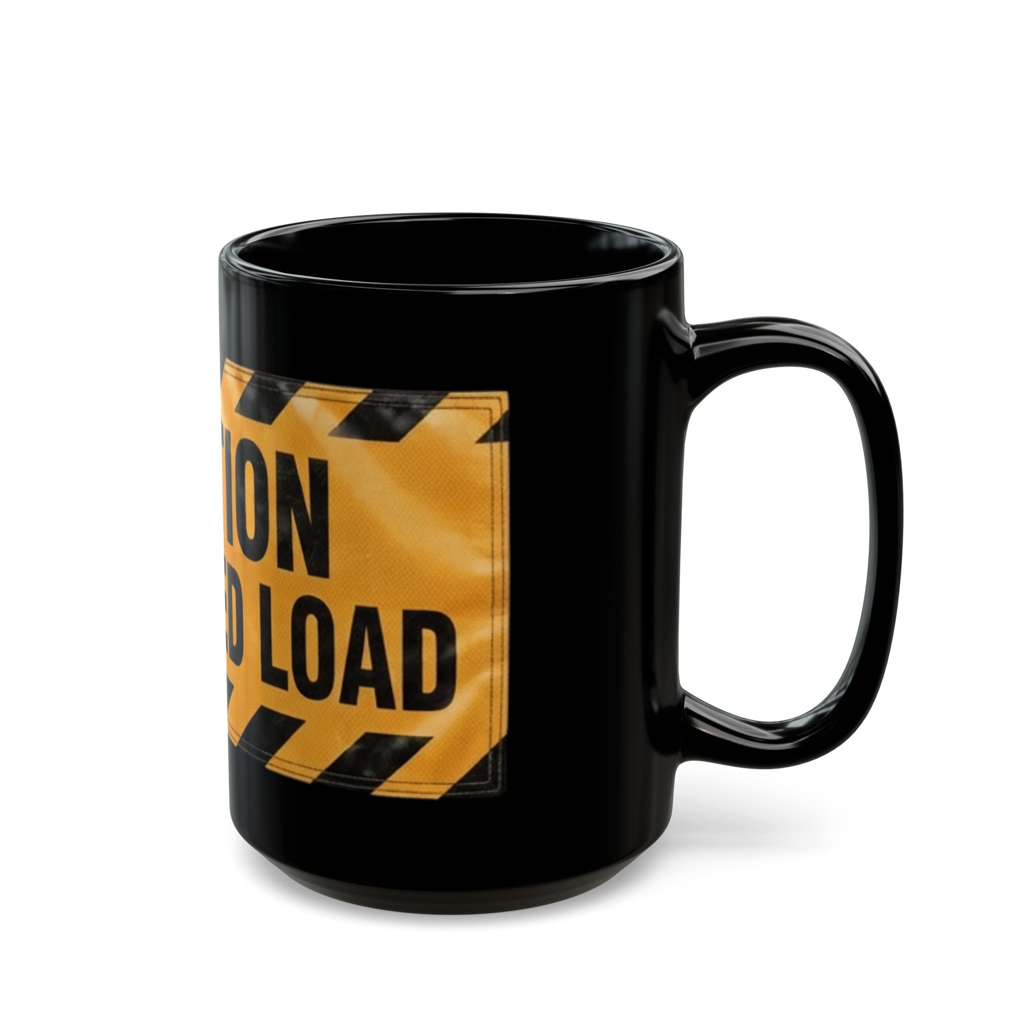 "Caution Oversized Load" Black Ceramic Mug