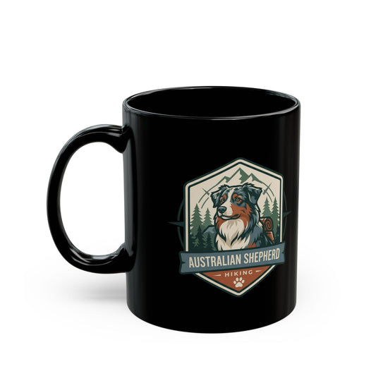 "Australian Sheperd" Black Ceramic Mug