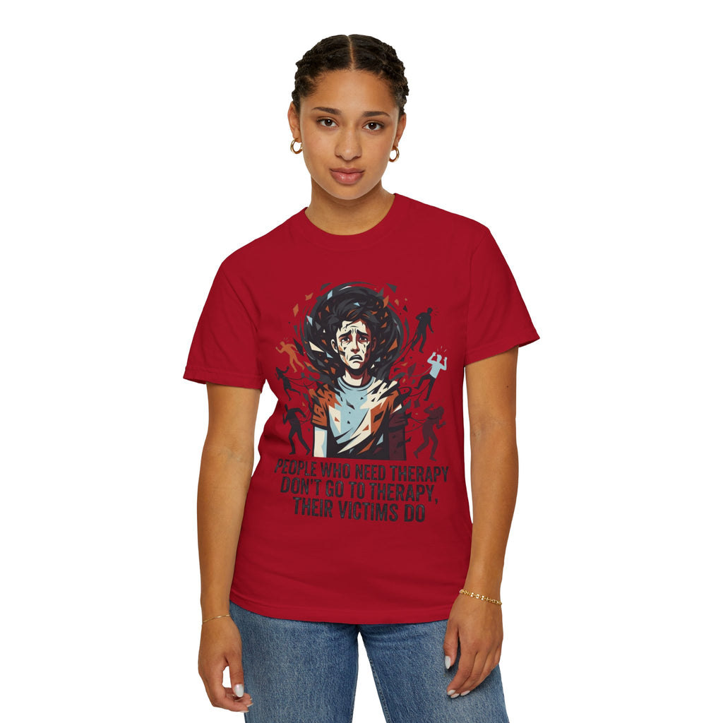 "Therapy Needed" Unisex Garment-Dyed Tee